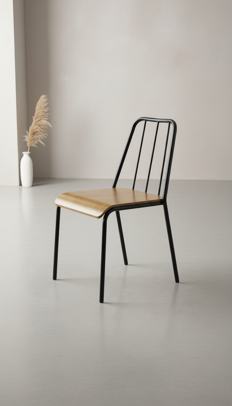 Endüstriyel Metal Ahşap Sandalye