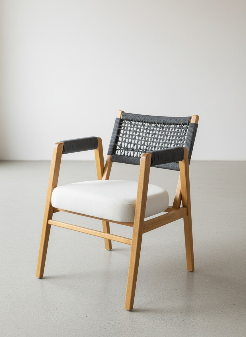 Hestia Ahşap Örgülü Sandalye