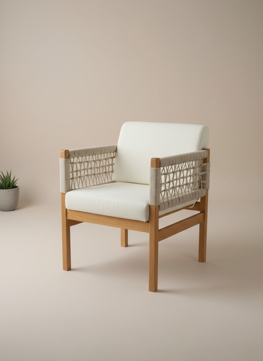 Archi Ahşap Örgü Koltuk