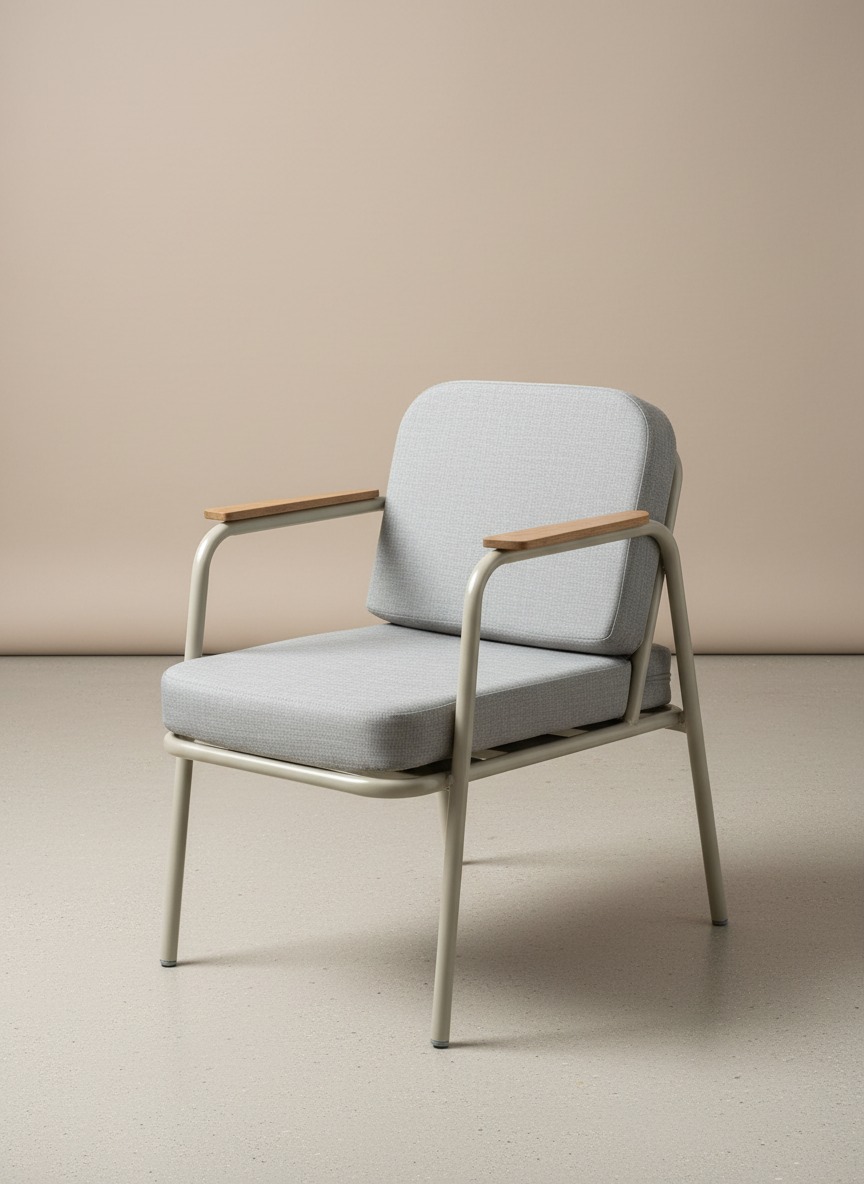 Loft Metal İskeletli Ahşap Detaylı Koltuk