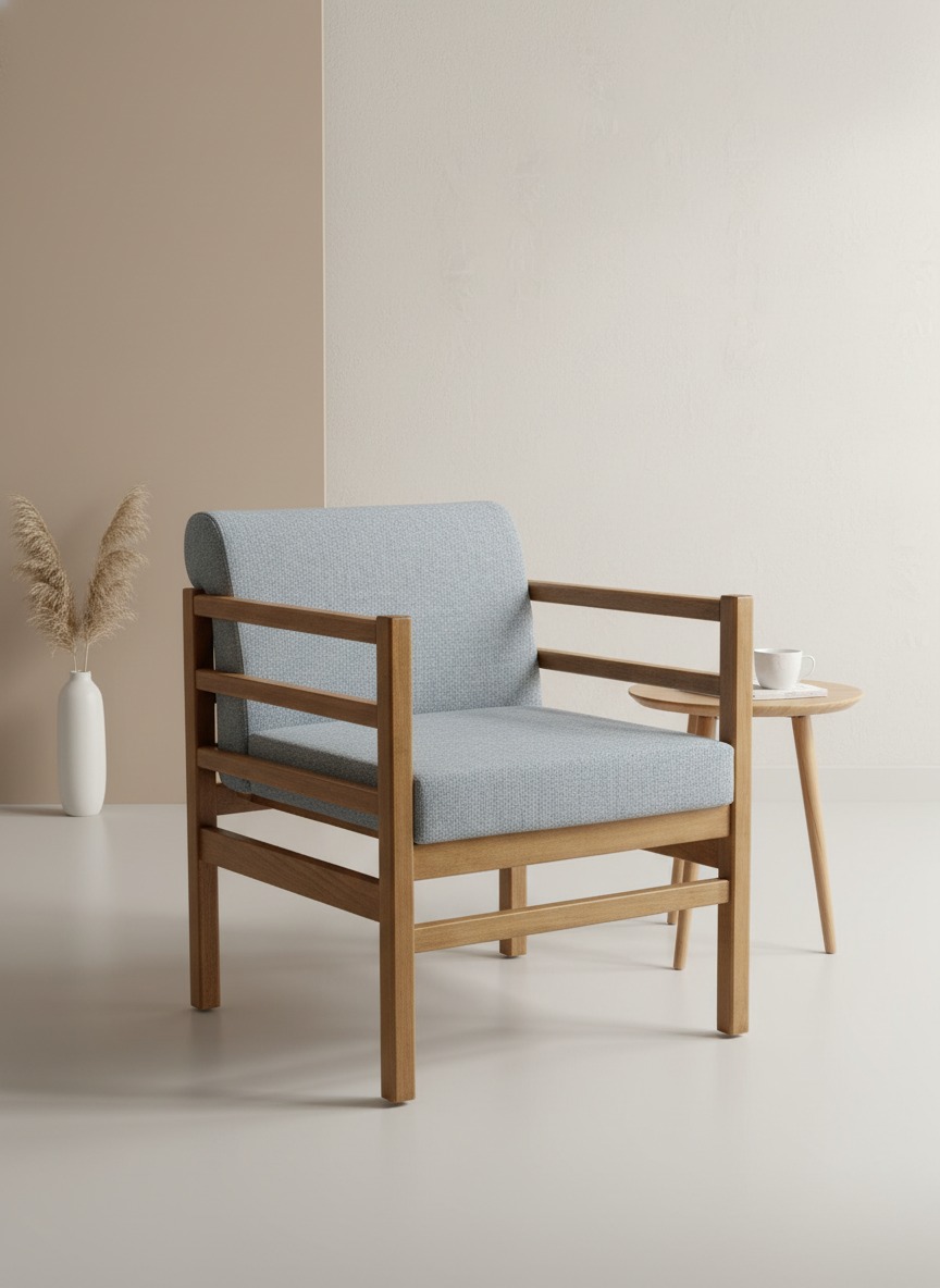 Modern Ahşap İskeletli Berjer