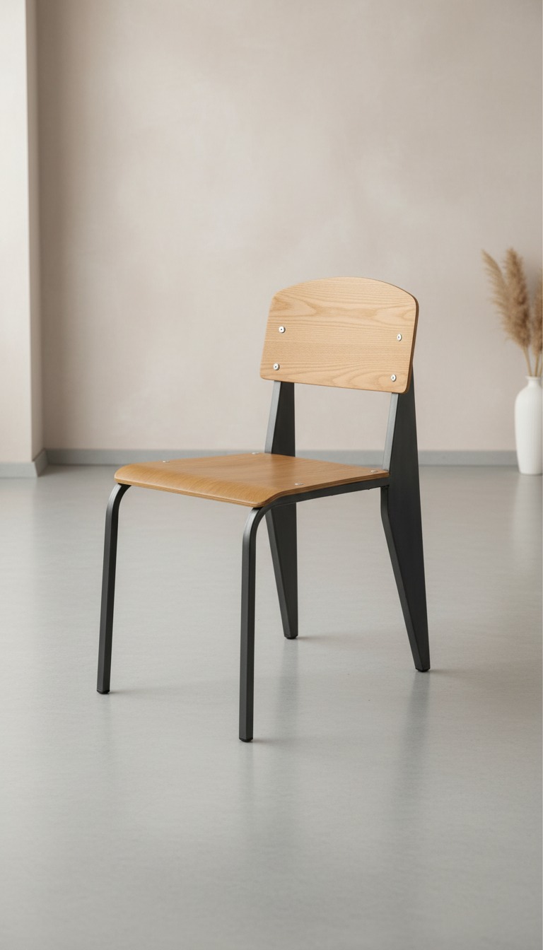 Industrial Ahşap Metal Sandalye