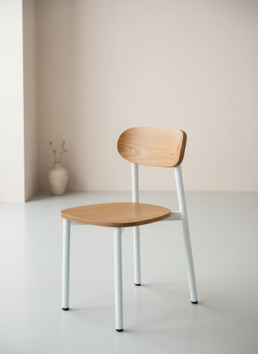 Nordik Ahşap Metal Sandalye