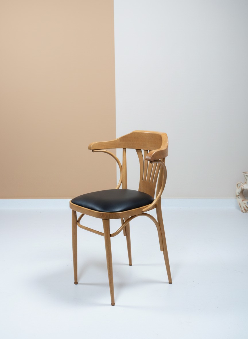 Artemis Ahşap Sırtlı Metal Sandalye