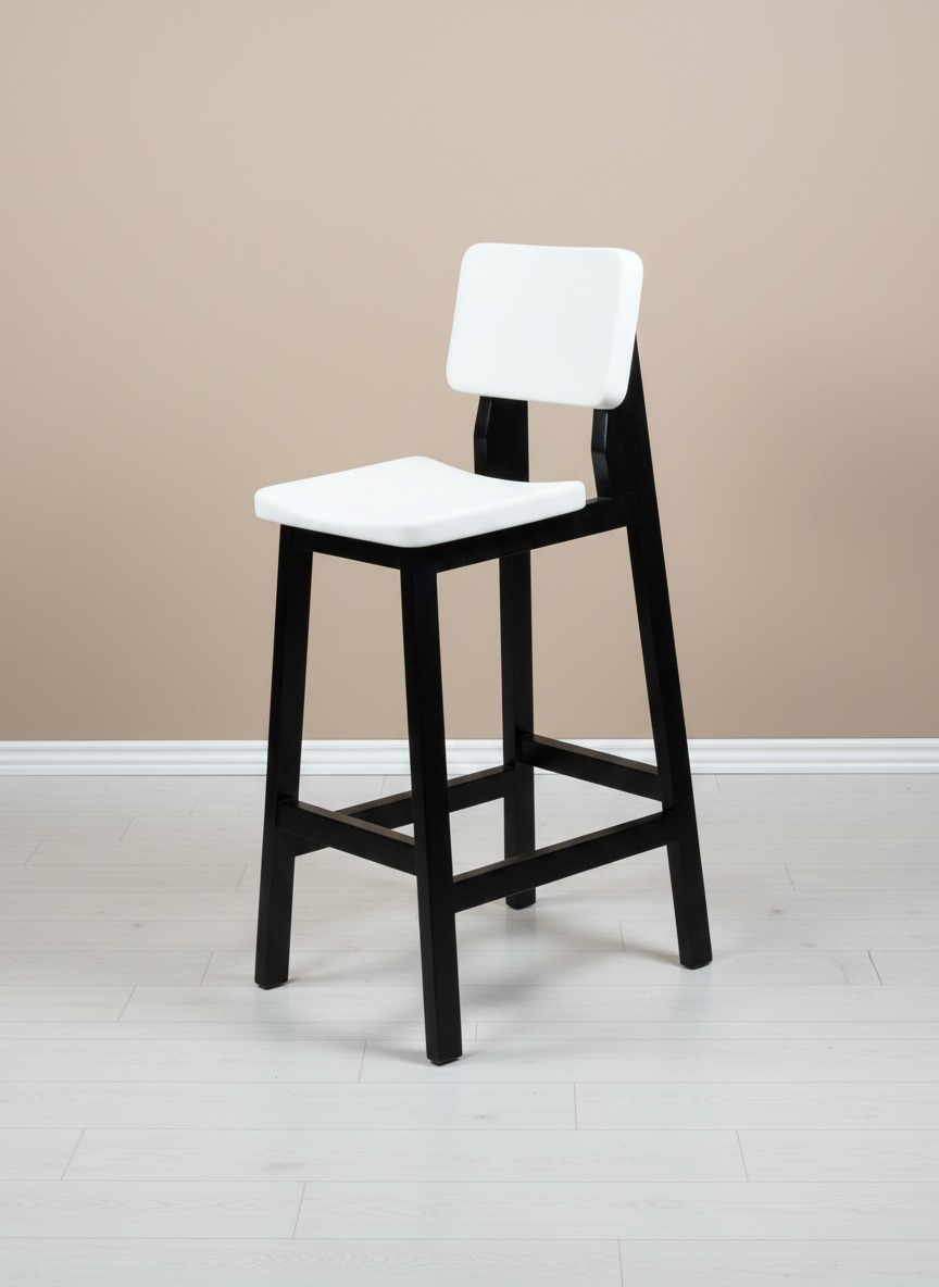 Artemis Masif Ahşap Bar Sandalyesi