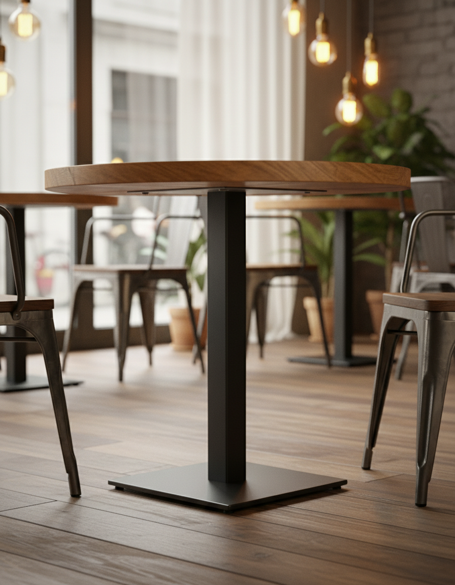 Kare Tabanlı Siyah Metal Masa Ayağı