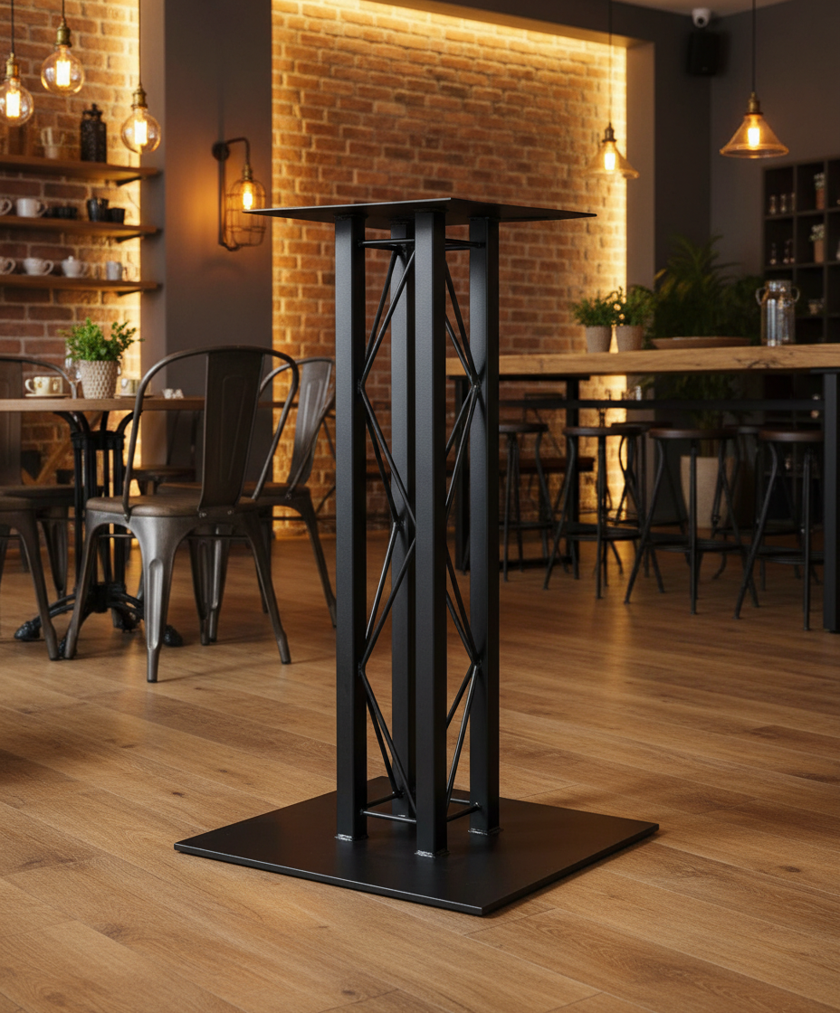 Endüstriyel Siyah Metal Truss Bar Masa Ayağı