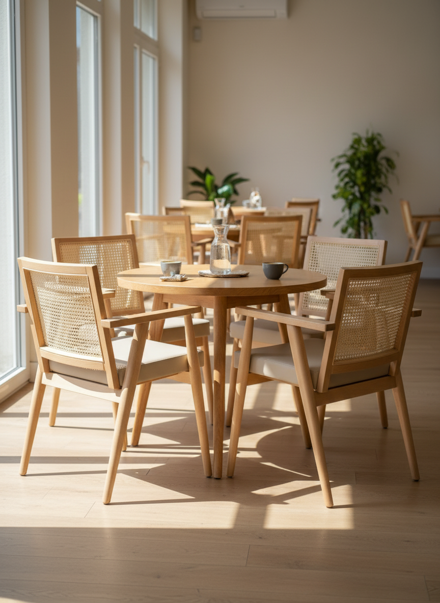 Modern Loft Ahşap Hazeranlı Sandalye