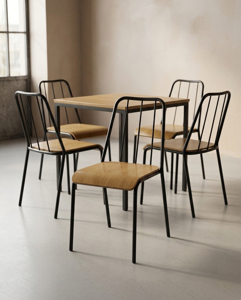 Endüstriyel Metal Ahşap Sandalye