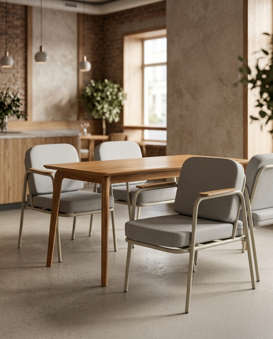 Loft Metal İskeletli Ahşap Detaylı Koltuk