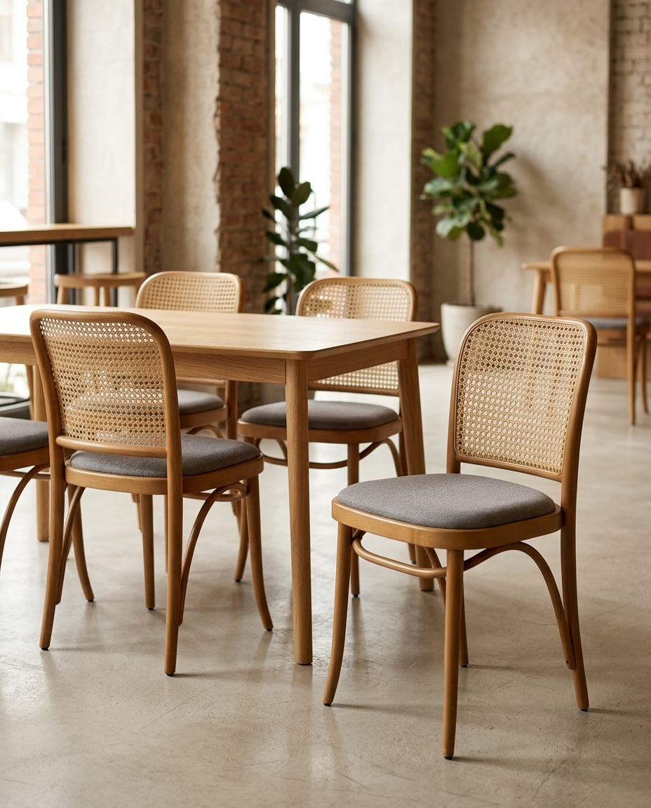 Thonet Masif Ahşap Hazeranlı Sandalye