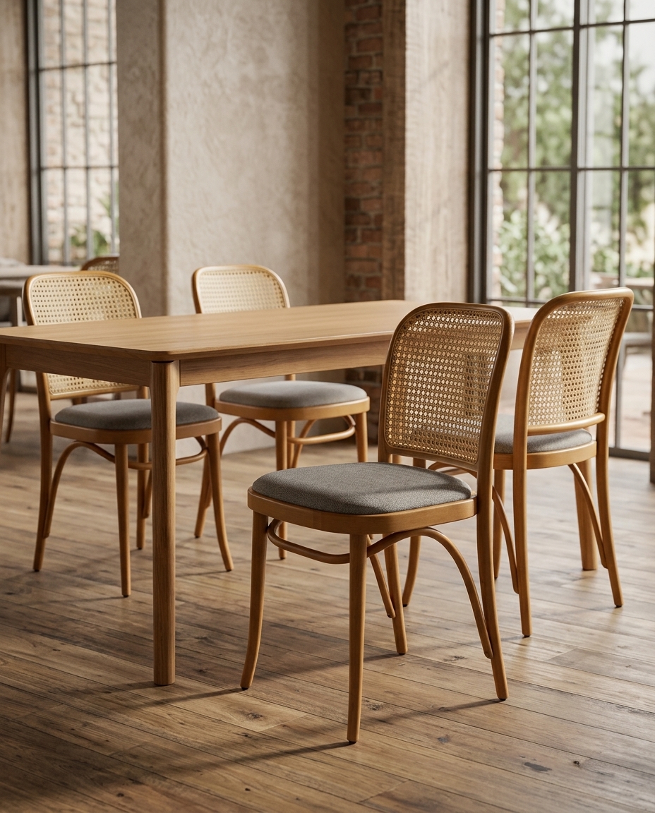 Thonet Ahşap Hazeranlı Sandalye
