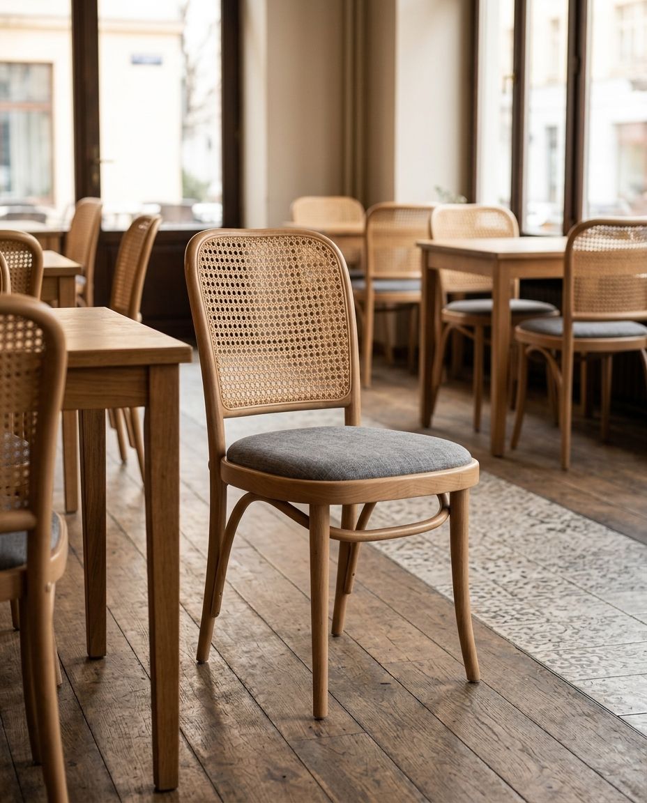 Thonet Masif Ahşap Hazeranlı Sandalye